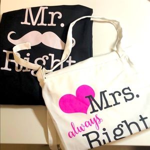 Mr Right and Mrs. Always Right Bride Groom Apron